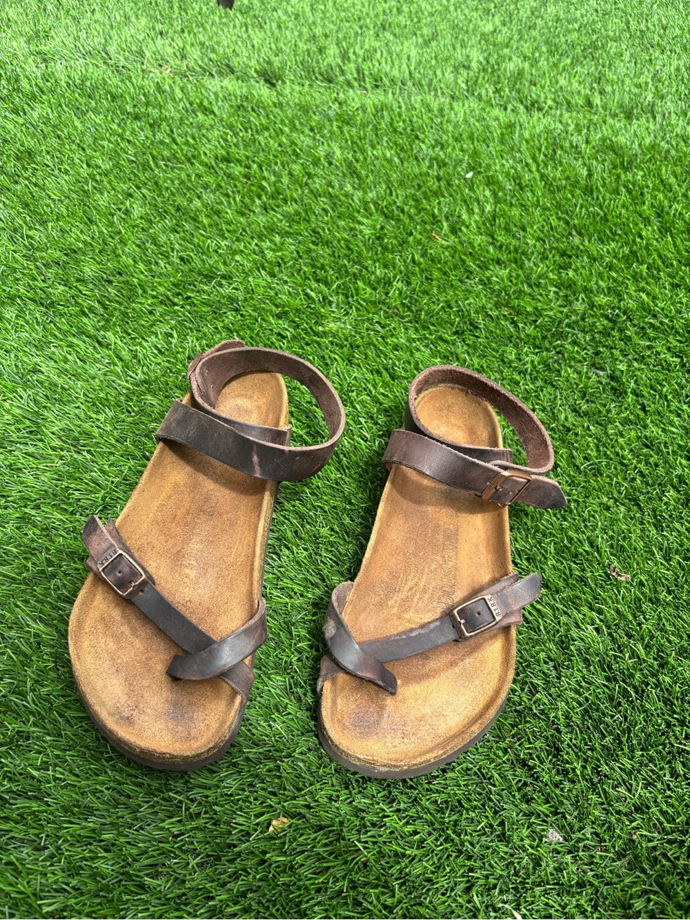 Birkenstock Brown Leather Strappy Sandals